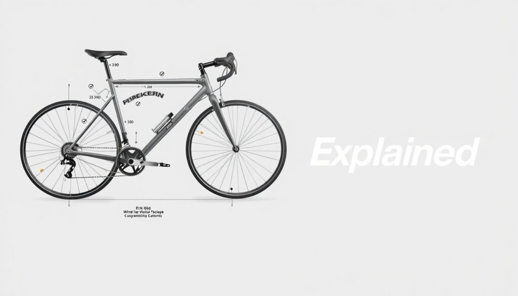 A sleek, technical illustration showcasing a "Bike Electric Motor Compatibility Checklist" against a minimalist, light gray background. In the foreground, a detailed blueprint-style diagram of a bicycle frame and drivetrain components, with key measurements and compatibility indicators highlighted. In the middle ground, a series of icons and checkboxes denoting the criteria for a successful eBike conversion, such as wheel size, frame material, and motor mounting points. In the background, the "Ebike Explained" logo stands out in a bold, modern font, reinforcing the authoritative, informative nature of the image. Crisp, high-contrast lighting and a clean, technical aesthetic convey a sense of precision and reliability.